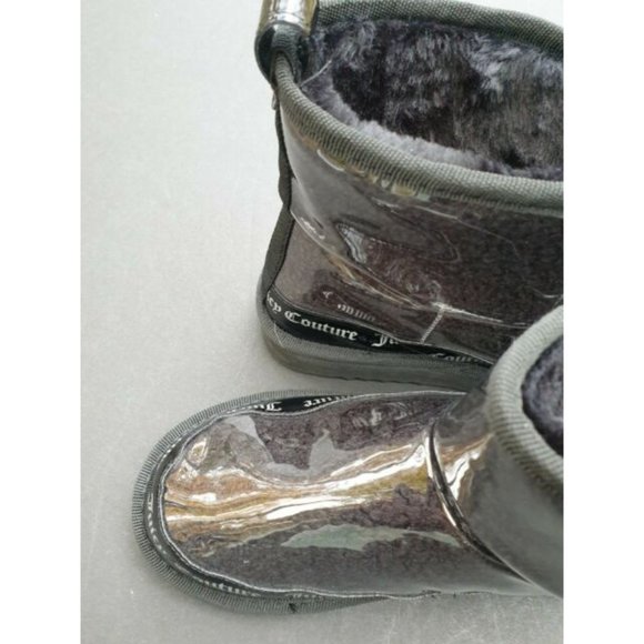 JUICY COUTURE SIZE 8 BOOTIE BOOTS BLACK KLASH CLEAR LOGO - Picture 10 of 12